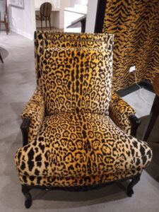 A leopard print chair